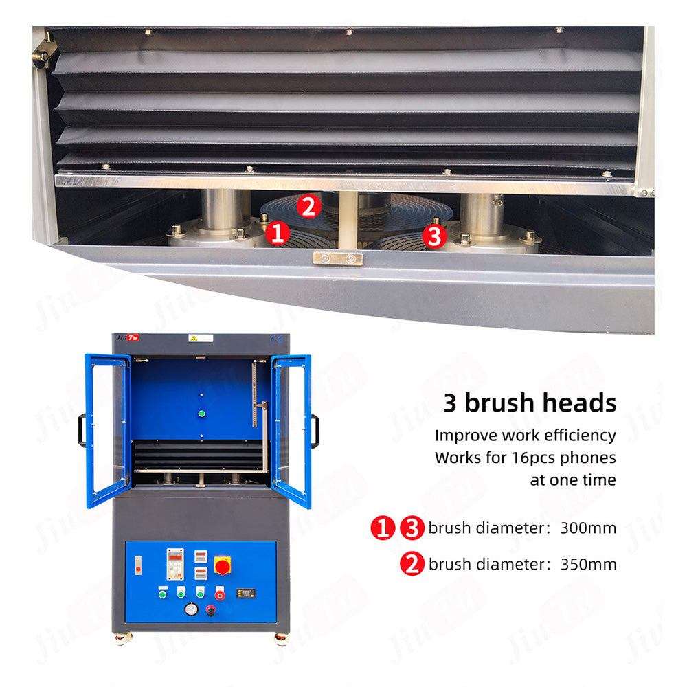 phone polishing machine factory interior with machines and workers