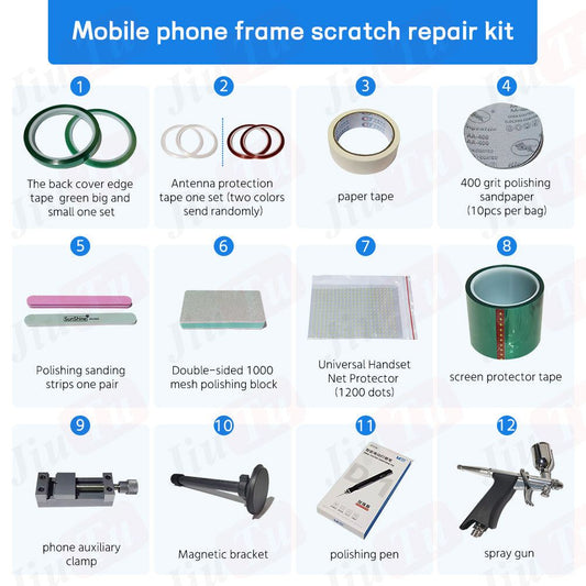iPhone paint polishing kit for bezel frame repair and color restoration