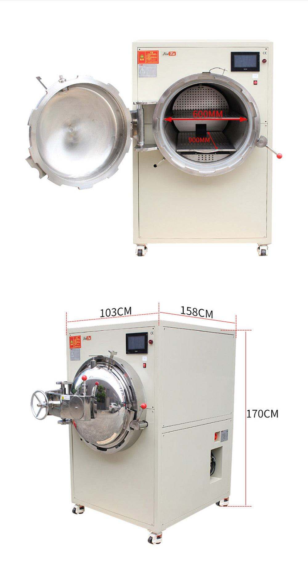 Screen bubble remover machine removing bubbles from laminated LCD displays in a sealed pressure chamber