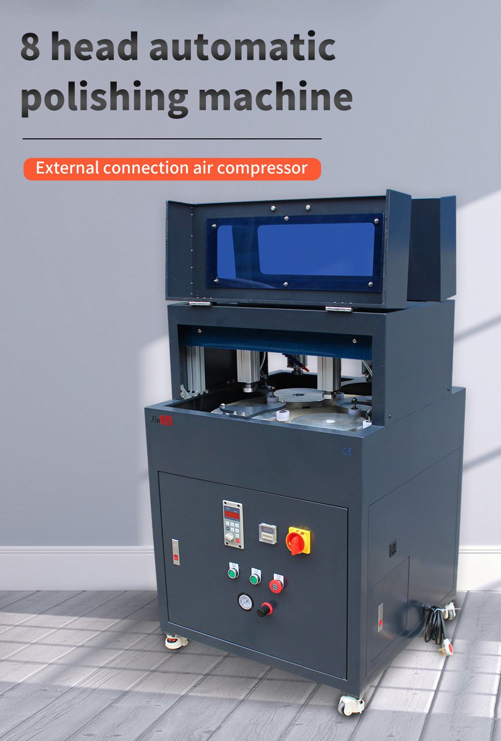 Scratch removal polisher machine for phone screen and back glass refurbishment with multiple heads