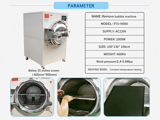 High Pressure Bubble Remover machine for OCA lamination and LCD screen bubble removal