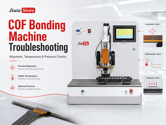 COF bonding machine with alignment, temperature, and pressure troubleshooting guide