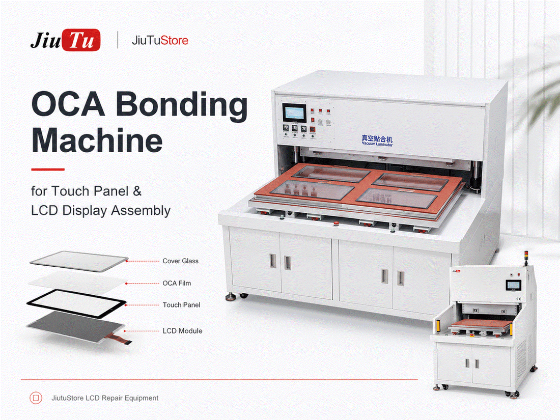 OCA bonding machine for touch panel and LCD display assembly with vacuum and pressure control