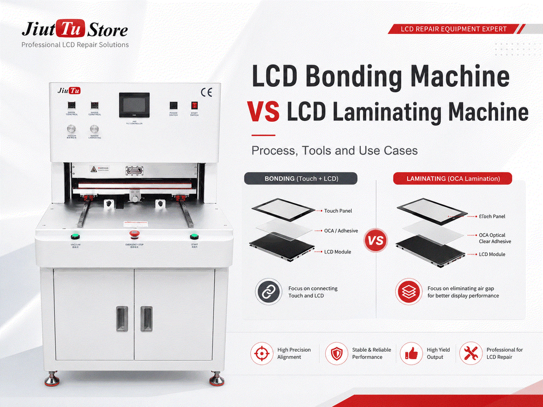 TP LCM vacuum bonding machine for LCD touch panel assembly with optical clarity and air removal features