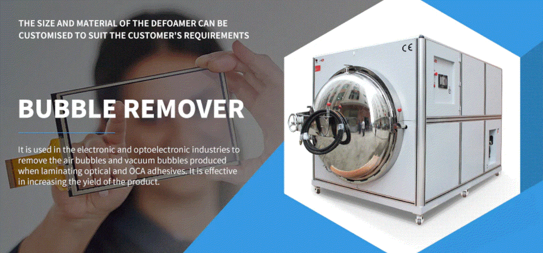Large-chamber bubble remover machine for bubble-free OCA lamination and consistent clarity