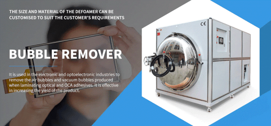 Large-chamber bubble remover machine for bubble-free OCA lamination and consistent clarity