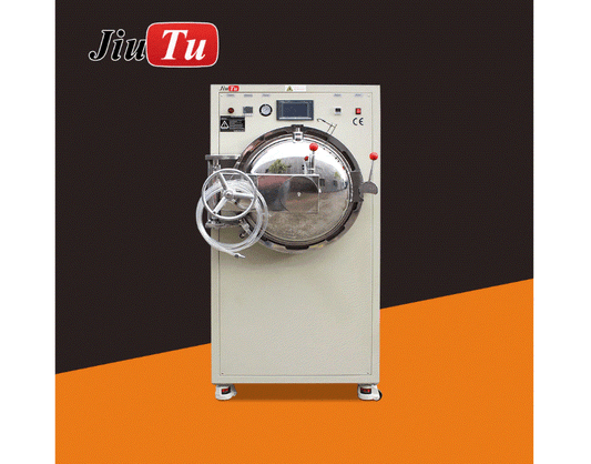 Jiutu bubble remover machine for OCA debubbling with pressure and heat cycles on LCD panel