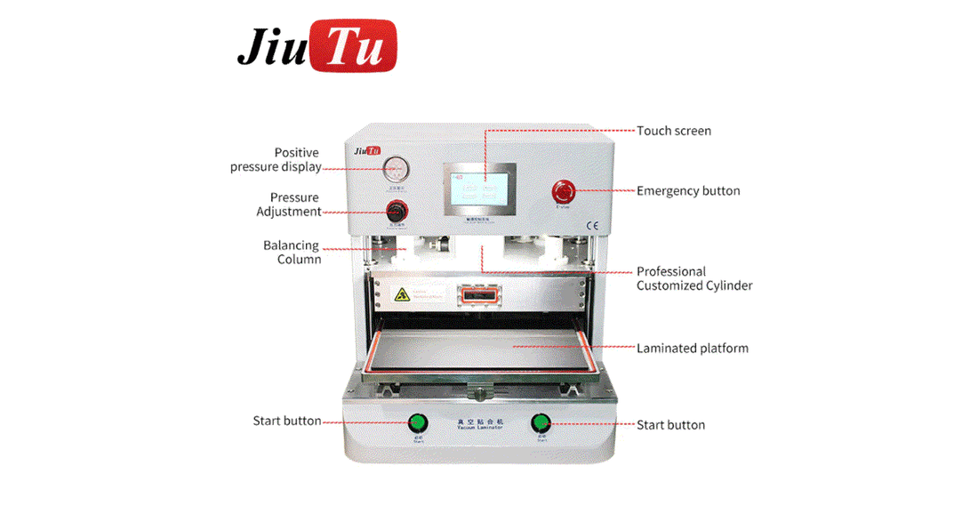 Compact OCA laminator for phone repair and small tablet screen refurbishing on a workbench