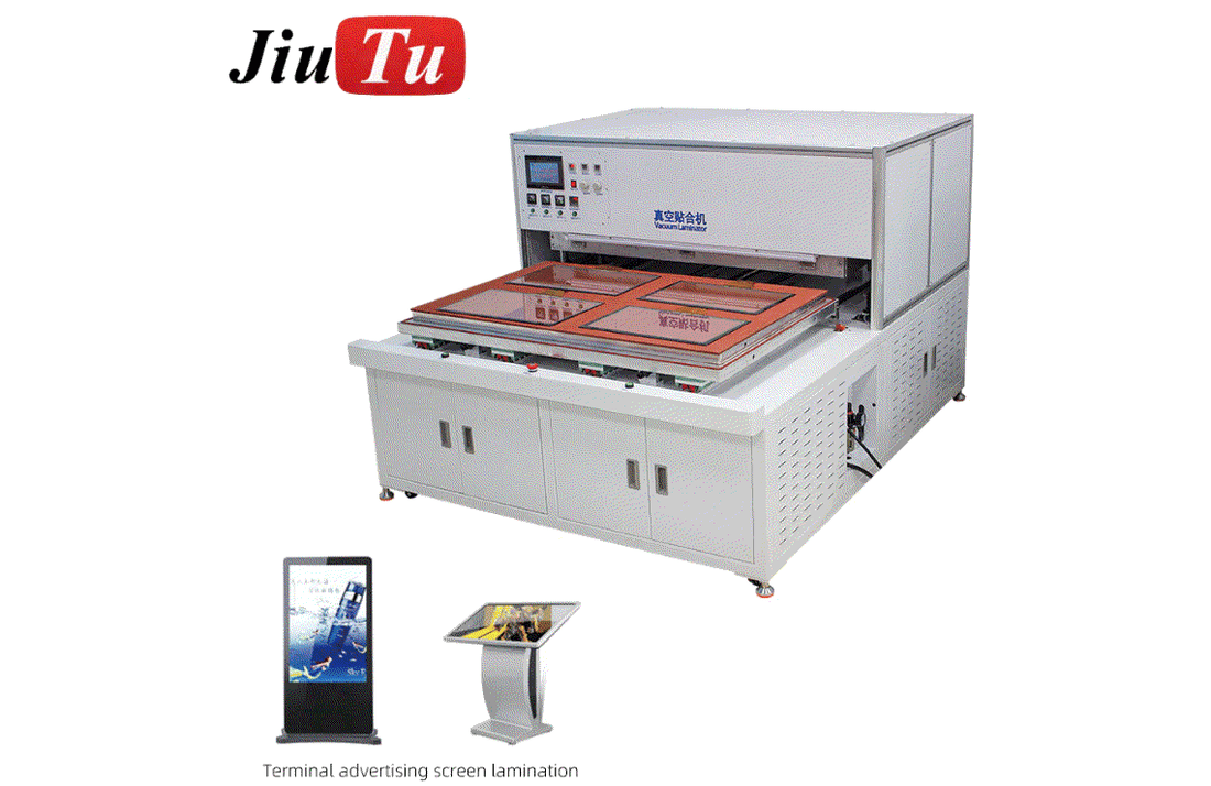 Commercial display bonder machine setup with vacuum bonding and lamination equipment for POS and kiosk screens