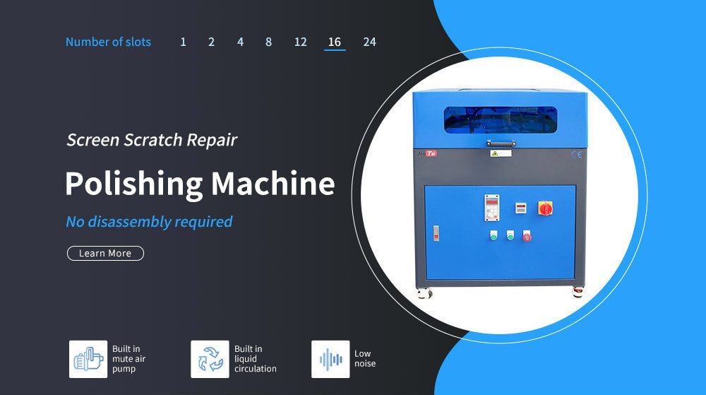 Jiutu 16 slots phone polishing machine for mobile screen and back cover polishing with water-grinding and built-in air pump