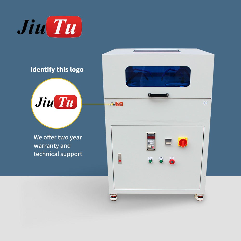 LCD display scratch removal grinding and polishing machine for phone and smartwatch screens with built-in compressor and multiple heads