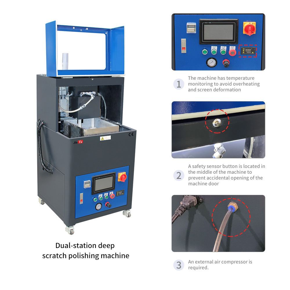 Dual Slot Phone Screen Scratch Polishing Machine
