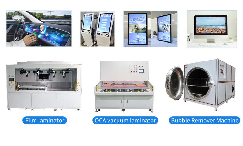 600x900mm CCD laminating machine for large automotive displays and commercial signage panels