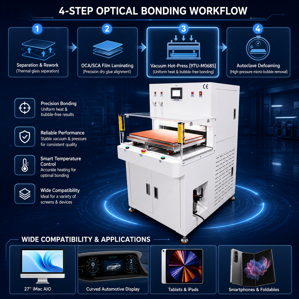 SCA OCA Vacuum Laminating Machine with 550x380mm