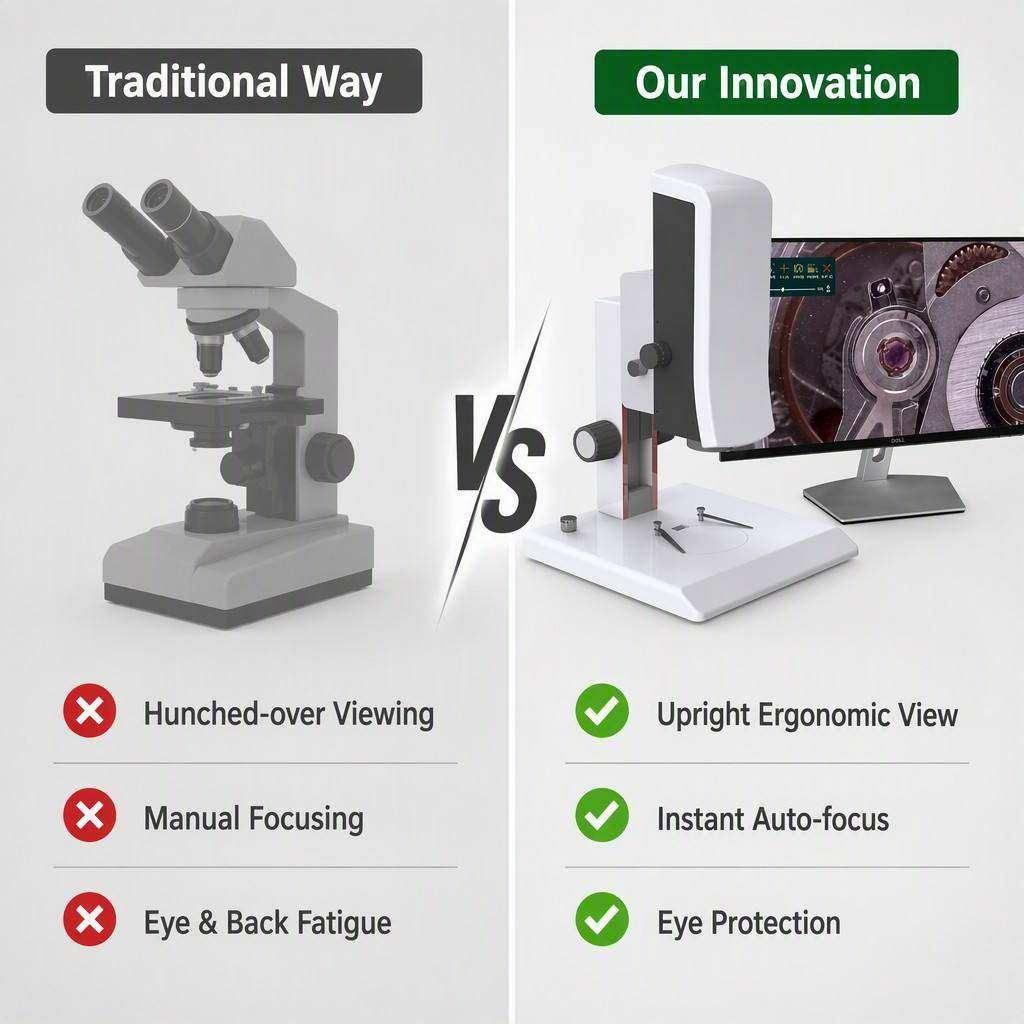 Auto Focus Video Microscope for industrial inspection with HDMI output and continuous zoom