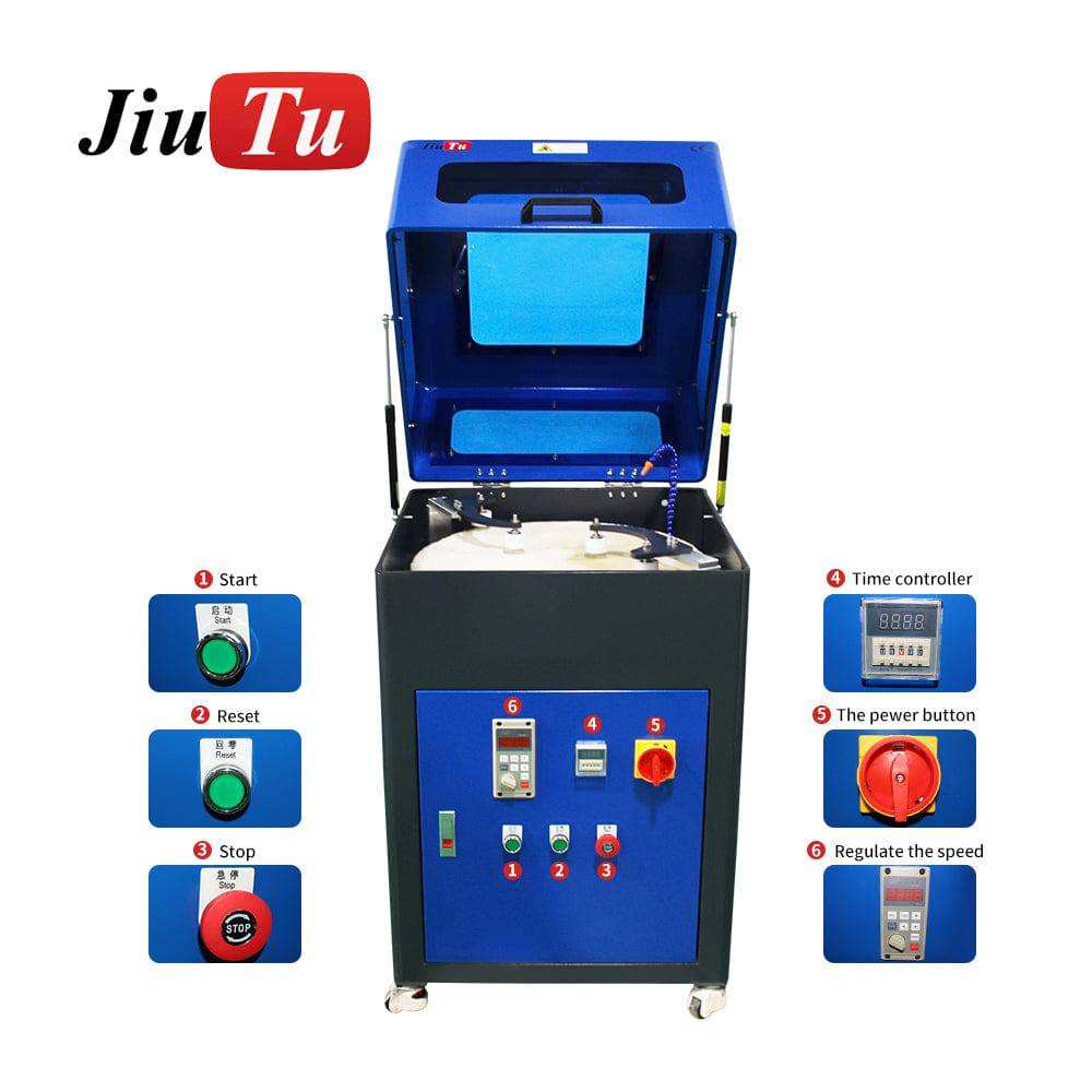 buffing machine polishing used cell phones to remove scratches