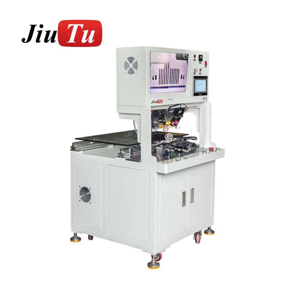 Cable Flex Repair Machine in white with integrated control panel and screen for aligning and bonding flex cables to contact pads