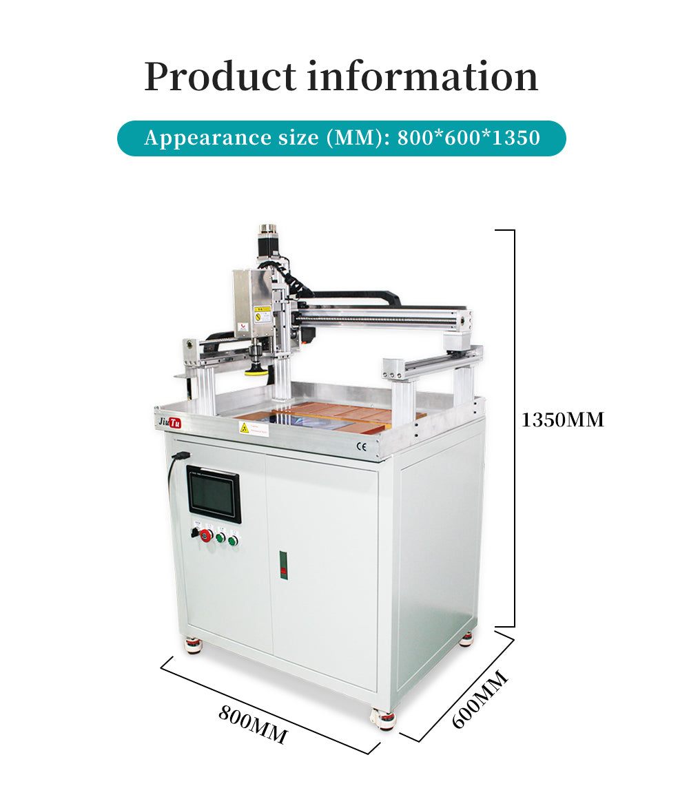 Dry Grinding Machine with white metal enclosure and digital control panel, sized 800x600x1350mm, industrial design