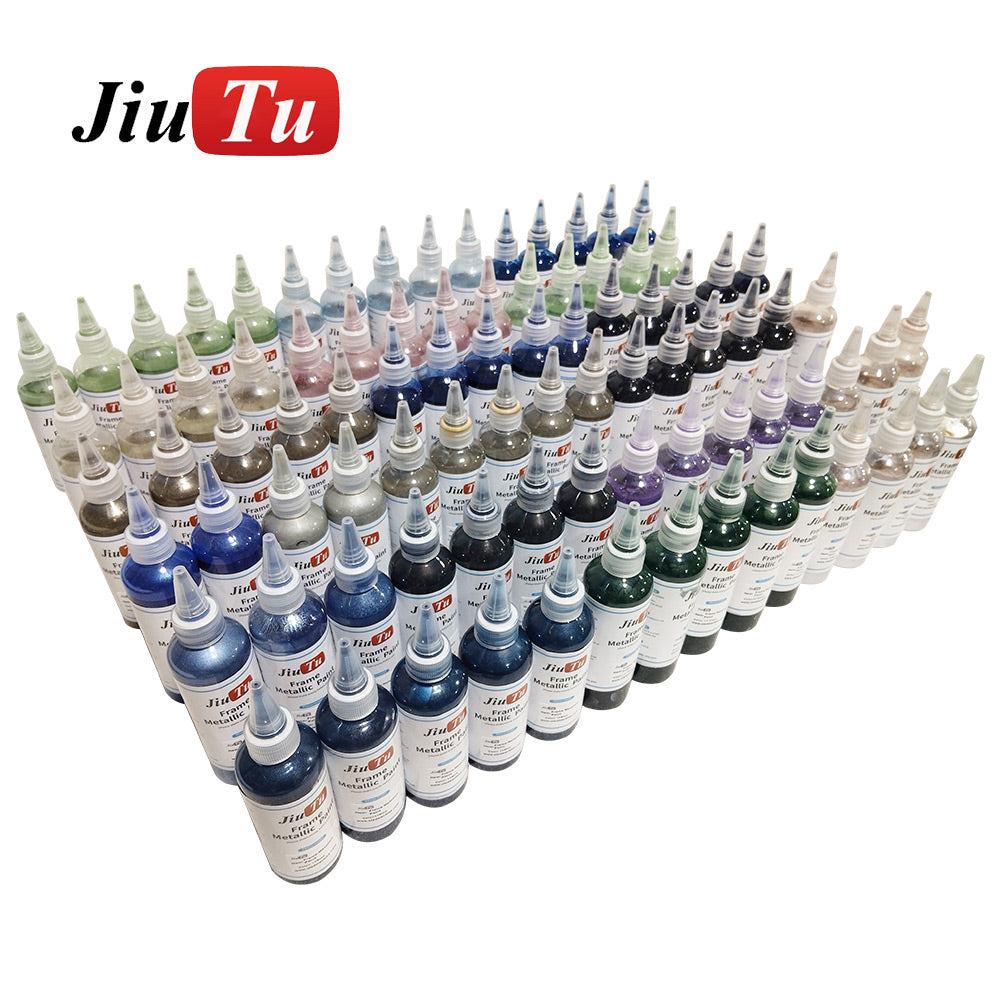 iPhone frame paint kit for bezel color repair on multiple iPhone models including 11 to 17 and iPad Pro