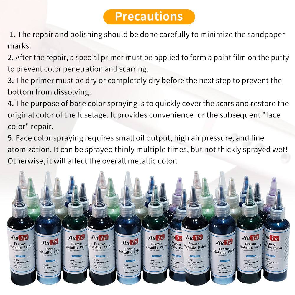 iPhone frame paint repair kit for multiple iPhone models with color options and primer application steps