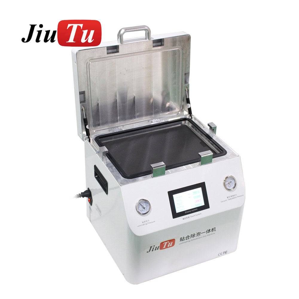 Compact vacuum OCA laminating machine for small screens with fixture-based positioning