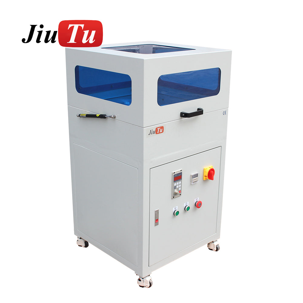 Jiutu enclosed edge finishing machine side view for workshop layout review