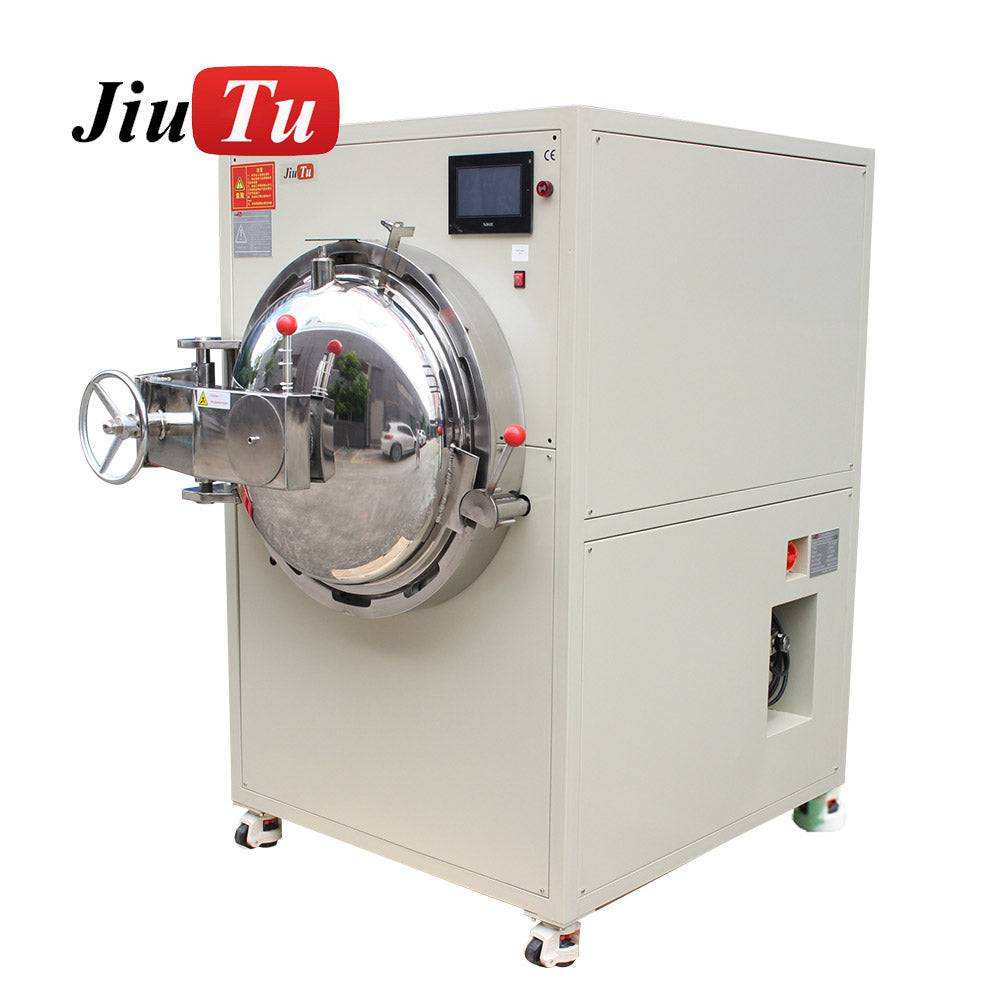 Jiutu OCA bubble remover machine with larger autoclave style chamber for broader screen and mixed display rework
