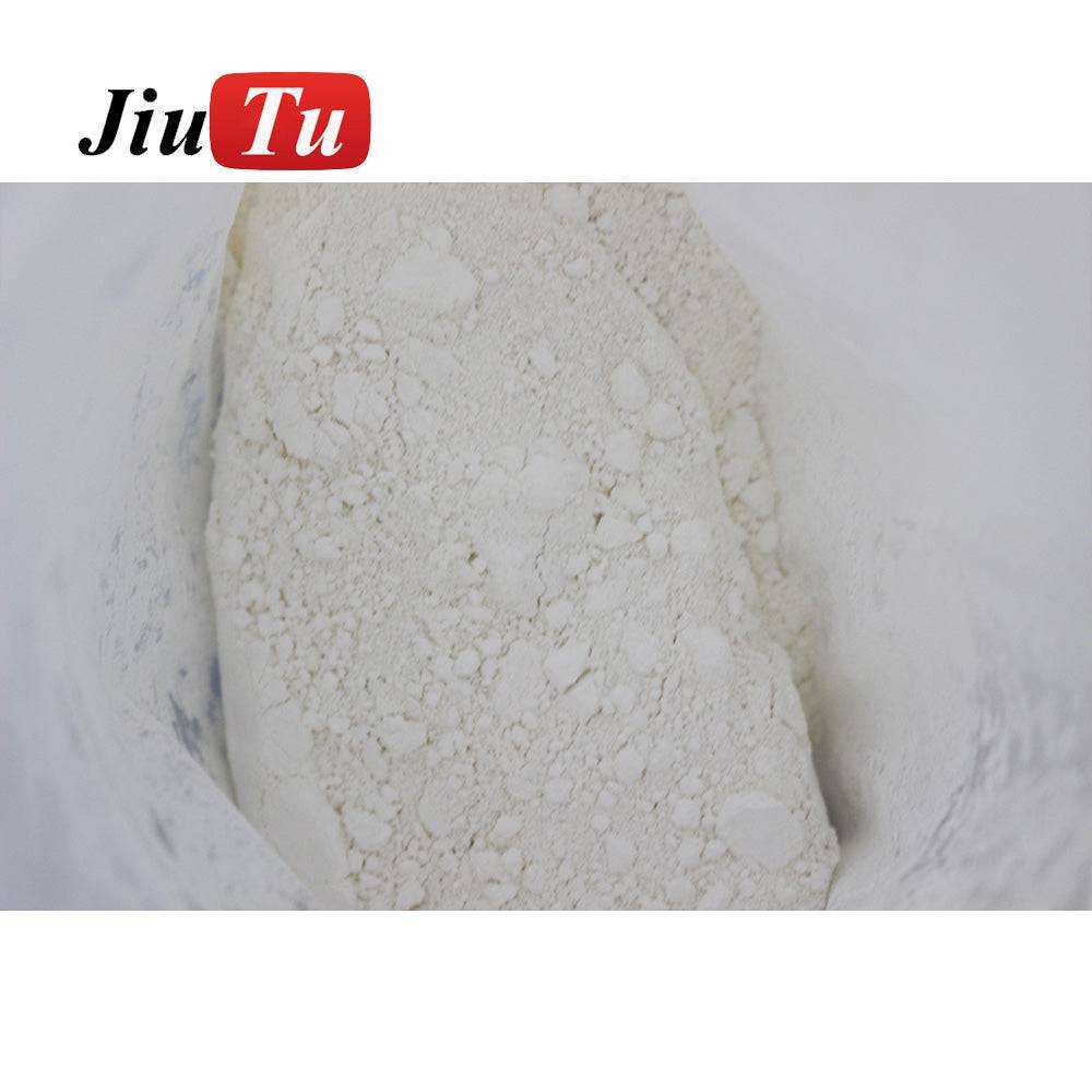 Polishing Grinding Powder in fine white powder form with varied granular texture in a white bag container