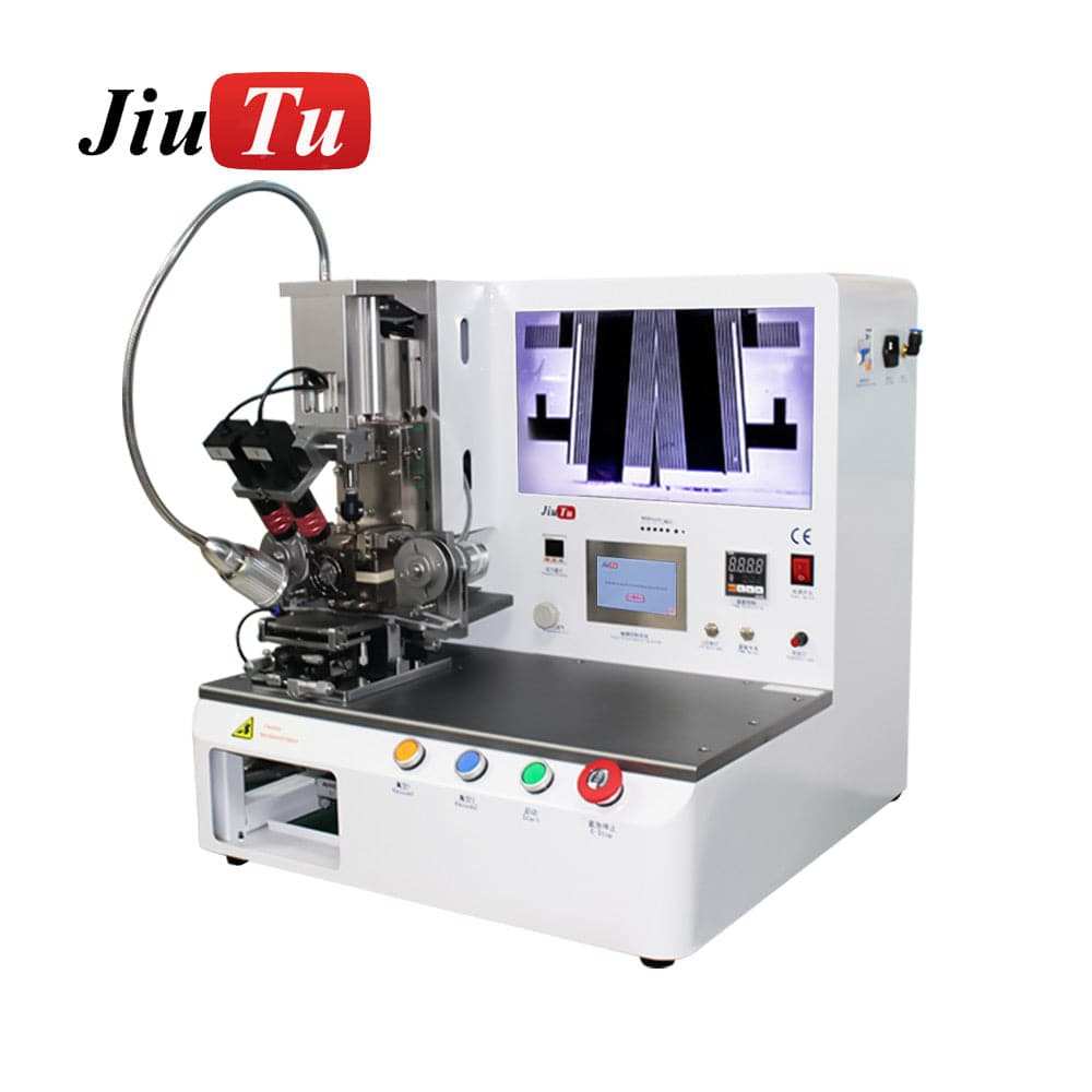 Pulse-Heating Flex Machine with white casing, integrated screen display, control buttons, and mechanical arm for flex cable bonding
