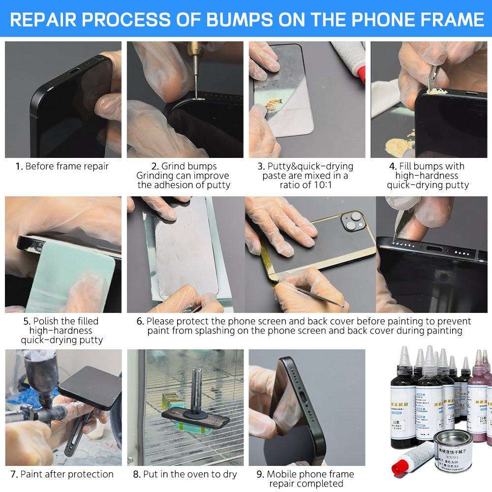 Quick drying high hardness putty repairing iPhone frame scratch