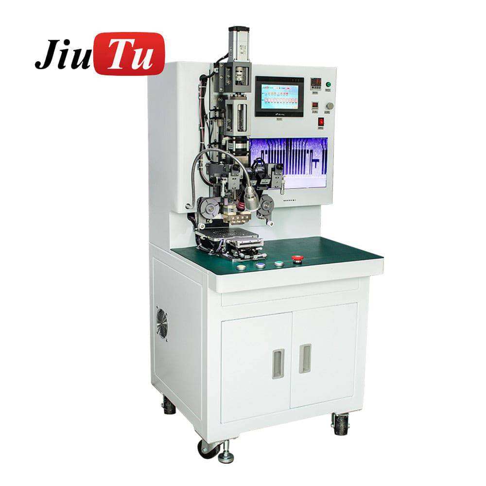 Servo Heat Press Machine in white with integrated touchscreen, precision controls, and mechanical press components