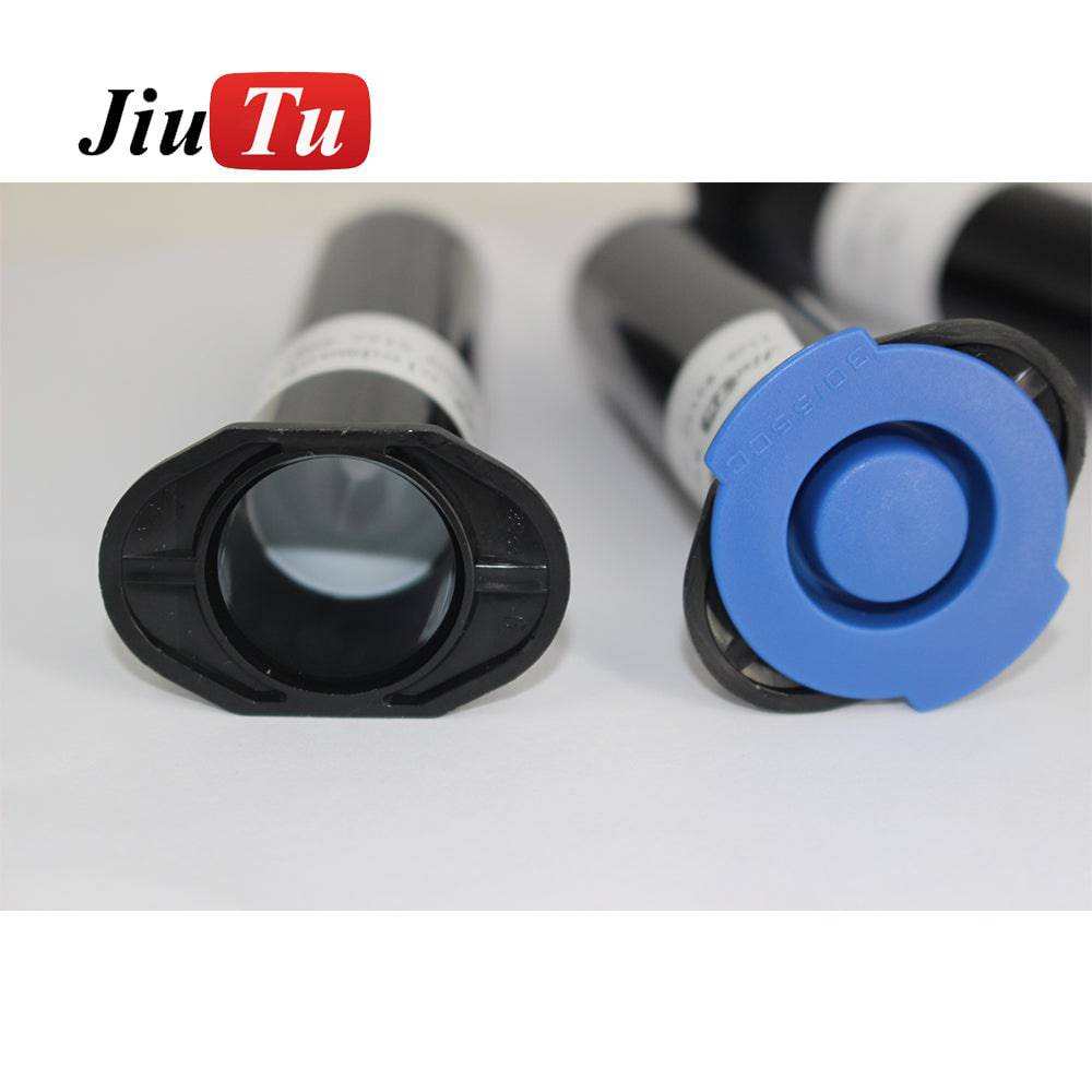 Waterproof Glue for Polishing Machine in black tubes with one open and one capped with blue plastic protector for sealing application